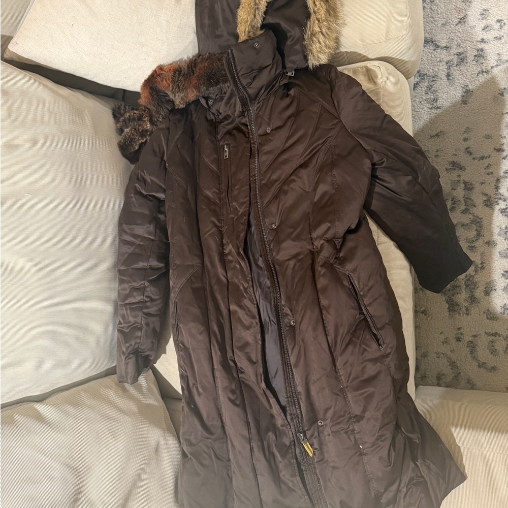 Marc New York Dark Brown Hooded Puffer Coat